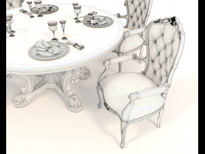 european style dinning table 4 3D Model
