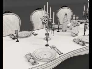 european style dinning table 5 3D-Modell