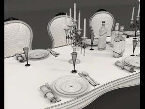 european style dinning table 5 3D Model