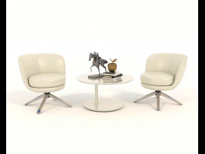 contemporary design armchair set 11 3D Model