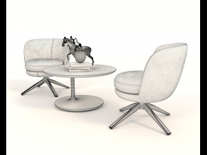 contemporary design armchair set 11 3D Model