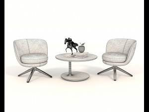 contemporary design armchair set 11 3D Model