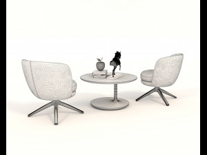 contemporary design armchair set 11 3D Model
