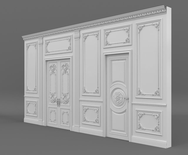 classic interior wall decoration 3D Model .c4d .max .obj .3ds .fbx .stl .blend 