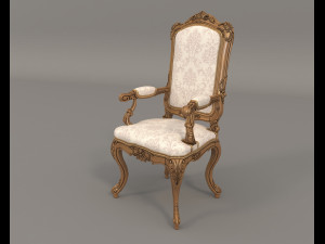 classic armchair and table set 3 3D मॉडल