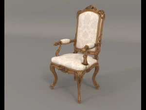 classic armchair and table set 3 3D Model