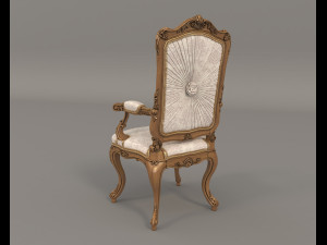 classic armchair and table set 3 3D मॉडल