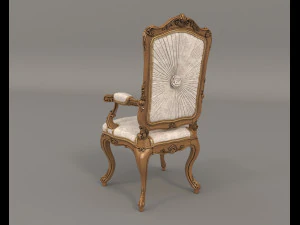 classic armchair and table set 3 3D Model