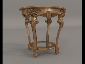 classic armchair and table set 3 3D मॉडल