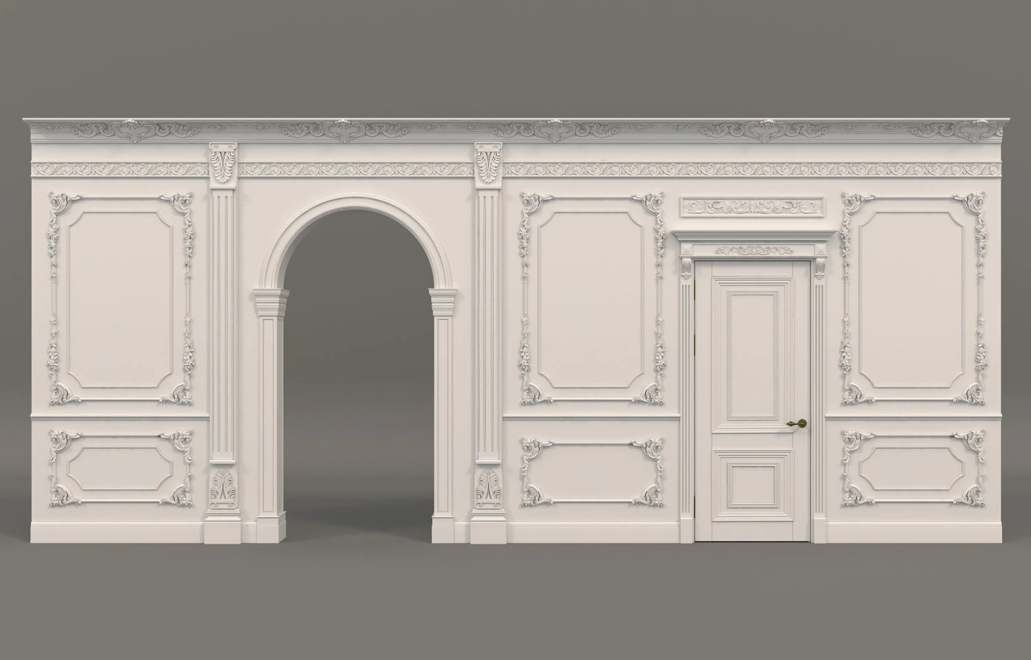 classic interior wall decoration 2 3D Model .c4d .max .obj .3ds .fbx .stl .blend