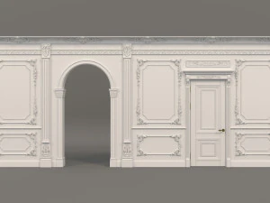 klasyczna dekoracja ścian wewnętrznych 2 Model 3D