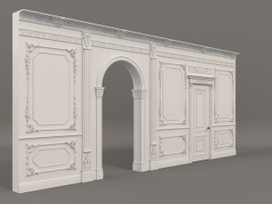 classic interior wall decoration 2 3D-Modell