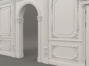 classic interior wall decoration 2 3D-Modell