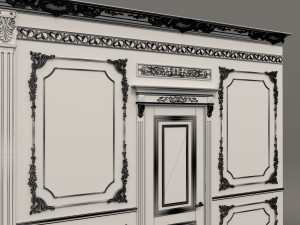 classic interior wall decoration 2 3D-Modell