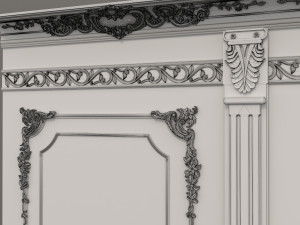 classic interior wall decoration 2 3D-Modell