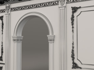 classic interior wall decoration 2 3D-Modell