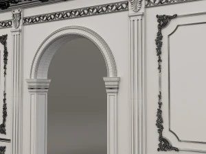 classic interior wall decoration 2 3D Model