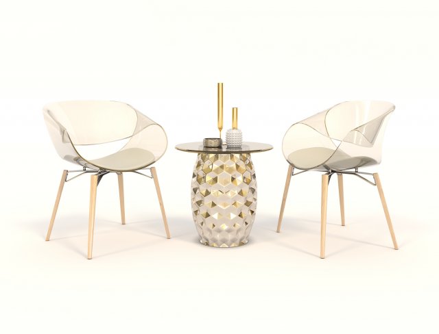 modern table and chair set 6 3D Model .c4d .max .obj .3ds .fbx .stl .blend 