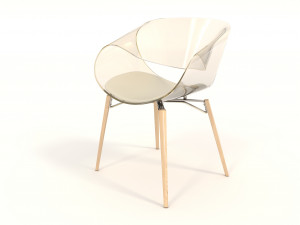 modern table and chair set 6 3D Model