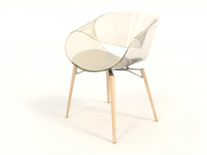 modern table and chair set 6 3D Model