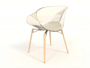 modern table and chair set 6 3D Model