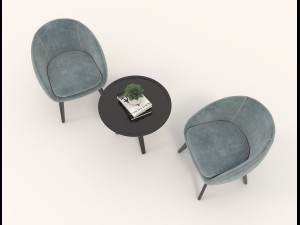 coffee table and chairs 3D Модель