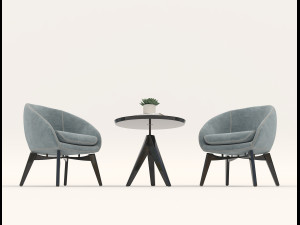 coffee table and chairs 3D Модель