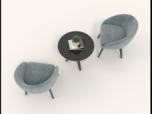 coffee table and chairs 3D Модель