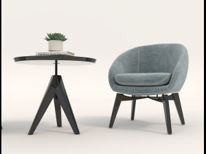 coffee table and chairs 3D Модель