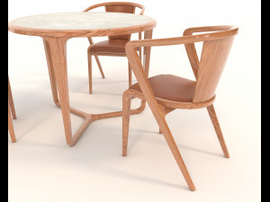 contemporary design armchair set 13 3Dモデル