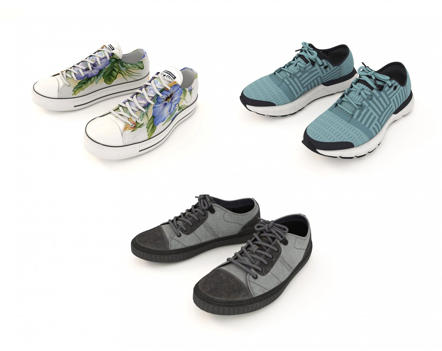 Shoes collection 7 3D Model .c4d .max .obj .3ds .fbx .stl .blend 