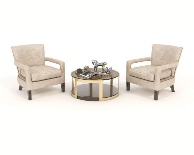 coffee table and chairs 2 3D मॉडल .c4d .max .obj .3ds .fbx .stl .blend 
