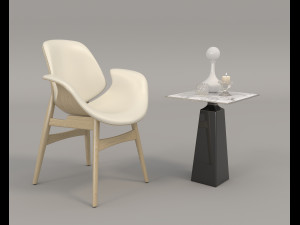 coffee table and chairs 3 3D मॉडल