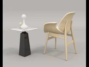 coffee table and chairs 3 Model 3D