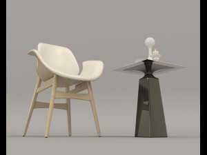 coffee table and chairs 3 Model 3D