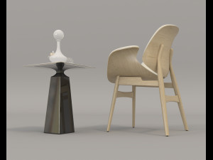 coffee table and chairs 3 Model 3D