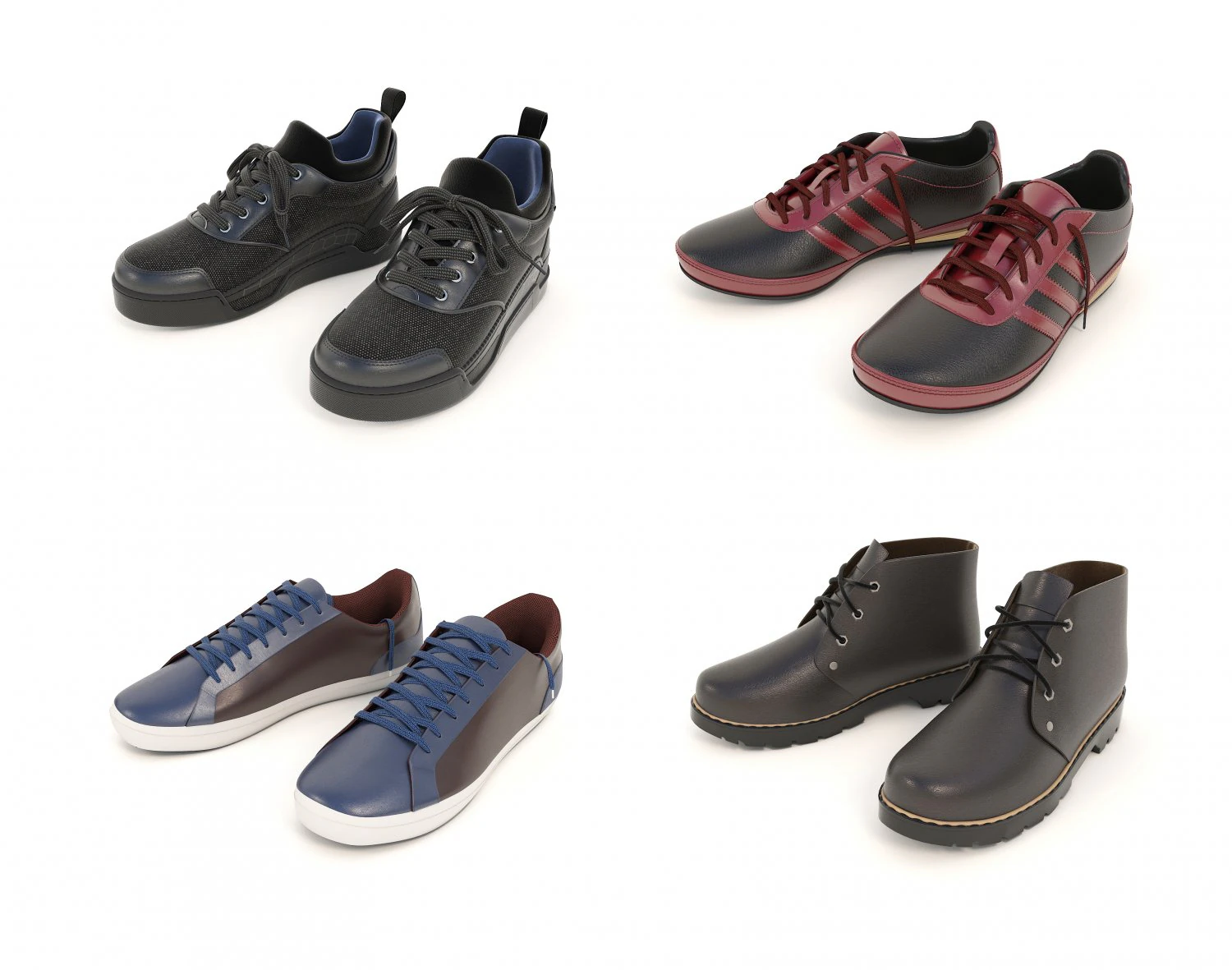 shoes collection 8 3D Model .c4d .max .obj .3ds .fbx .stl .blend 