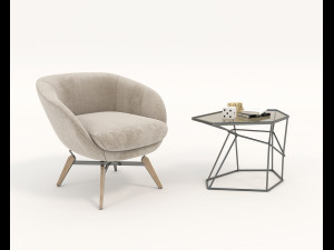 coffee table and chairs 4 Modelo 3D