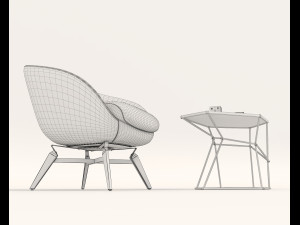 coffee table and chairs 4 3D Model