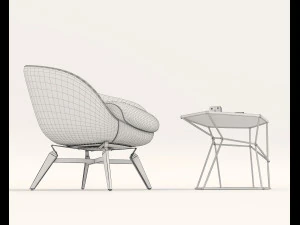 coffee table and chairs 4 3D Model