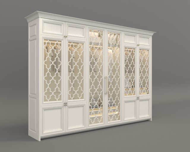 european style wardrobe 3D 模型 .c4d .max .obj .3ds .fbx .stl .blend 