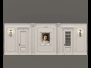classic interior wall decoration 5 3D Model
