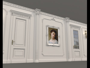 classic interior wall decoration 5 Model 3D