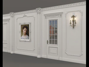 classic interior wall decoration 5 3D Model