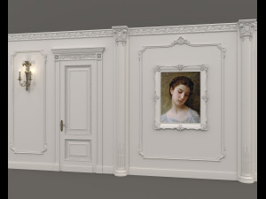 classic interior wall decoration 5 Model 3D