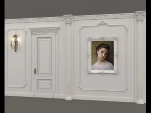 classic interior wall decoration 5 3D Model
