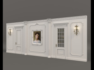 classic interior wall decoration 5 Model 3D