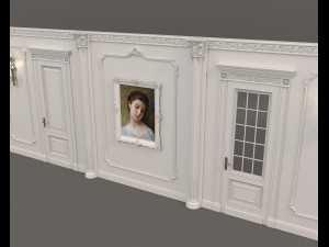 classic interior wall decoration 5 Model 3D