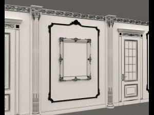 classic interior wall decoration 5 Model 3D