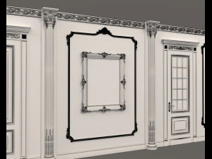 classic interior wall decoration 5 3D Model